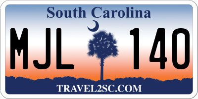 SC license plate MJL140
