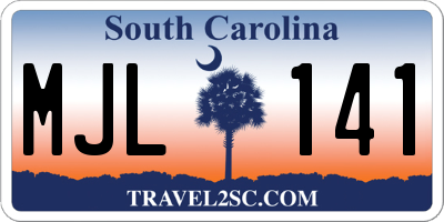 SC license plate MJL141