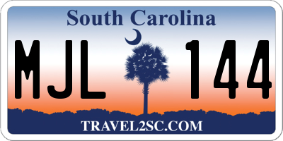 SC license plate MJL144
