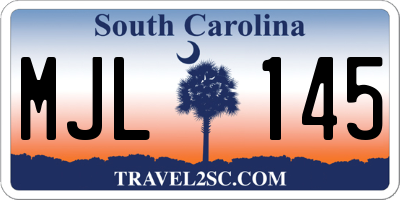 SC license plate MJL145