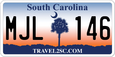 SC license plate MJL146