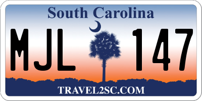 SC license plate MJL147
