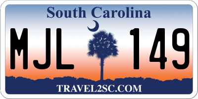 SC license plate MJL149