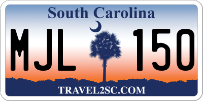 SC license plate MJL150