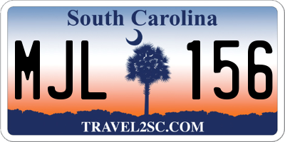 SC license plate MJL156