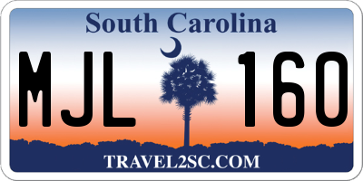 SC license plate MJL160