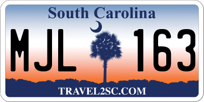 SC license plate MJL163