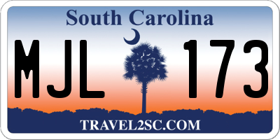 SC license plate MJL173