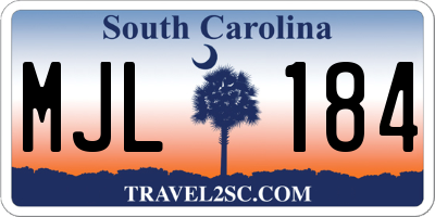 SC license plate MJL184
