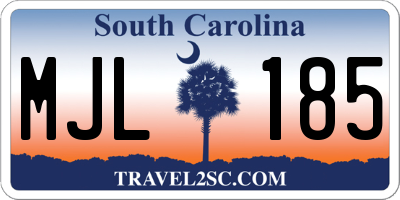 SC license plate MJL185