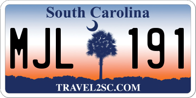 SC license plate MJL191
