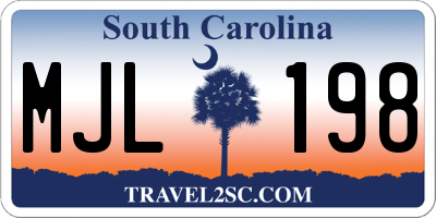 SC license plate MJL198