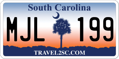 SC license plate MJL199