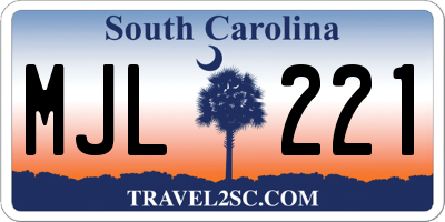 SC license plate MJL221