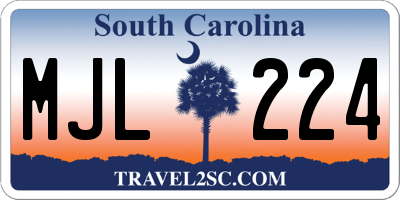 SC license plate MJL224