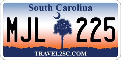 SC license plate MJL225