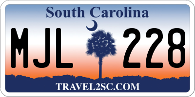 SC license plate MJL228