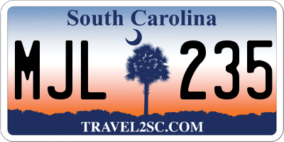 SC license plate MJL235