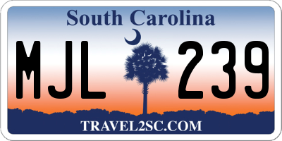 SC license plate MJL239
