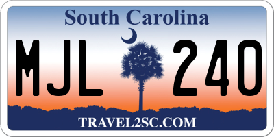 SC license plate MJL240