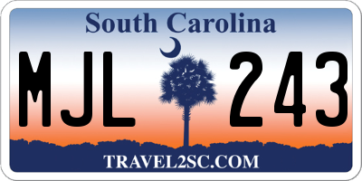SC license plate MJL243