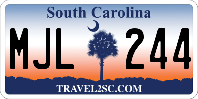 SC license plate MJL244