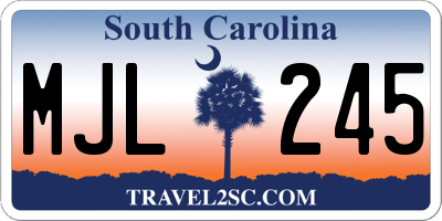 SC license plate MJL245