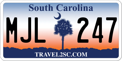 SC license plate MJL247