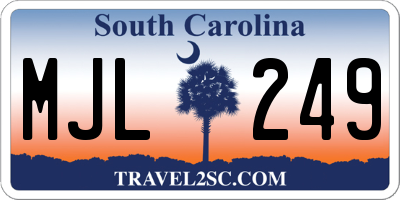 SC license plate MJL249