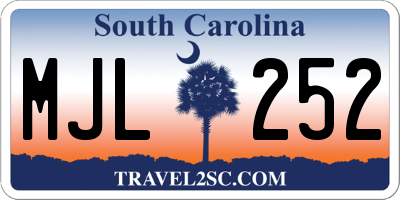 SC license plate MJL252