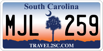 SC license plate MJL259
