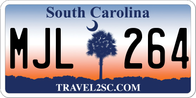 SC license plate MJL264