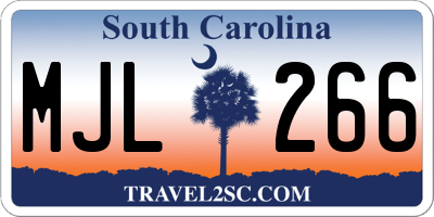 SC license plate MJL266