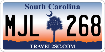SC license plate MJL268