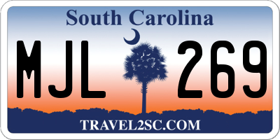 SC license plate MJL269