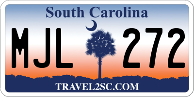 SC license plate MJL272