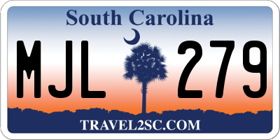 SC license plate MJL279