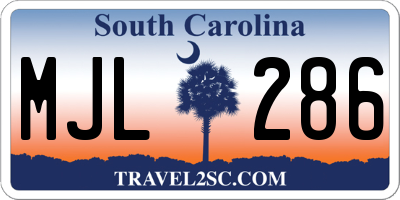 SC license plate MJL286