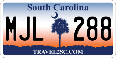SC license plate MJL288