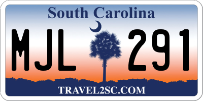SC license plate MJL291