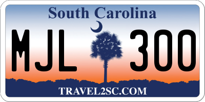 SC license plate MJL300