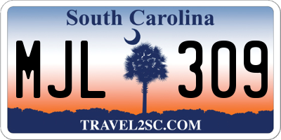 SC license plate MJL309