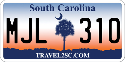 SC license plate MJL310