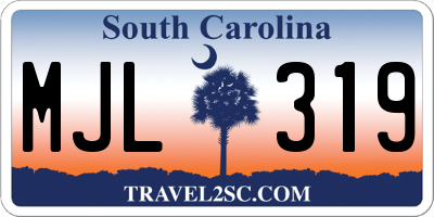 SC license plate MJL319