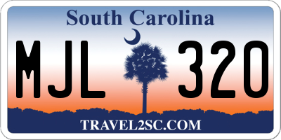 SC license plate MJL320