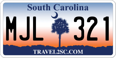 SC license plate MJL321