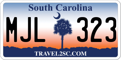 SC license plate MJL323