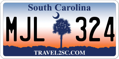 SC license plate MJL324