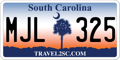 SC license plate MJL325