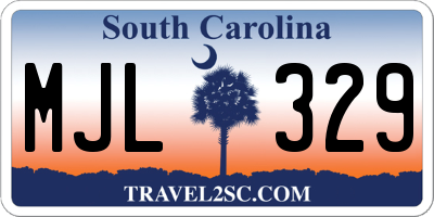 SC license plate MJL329